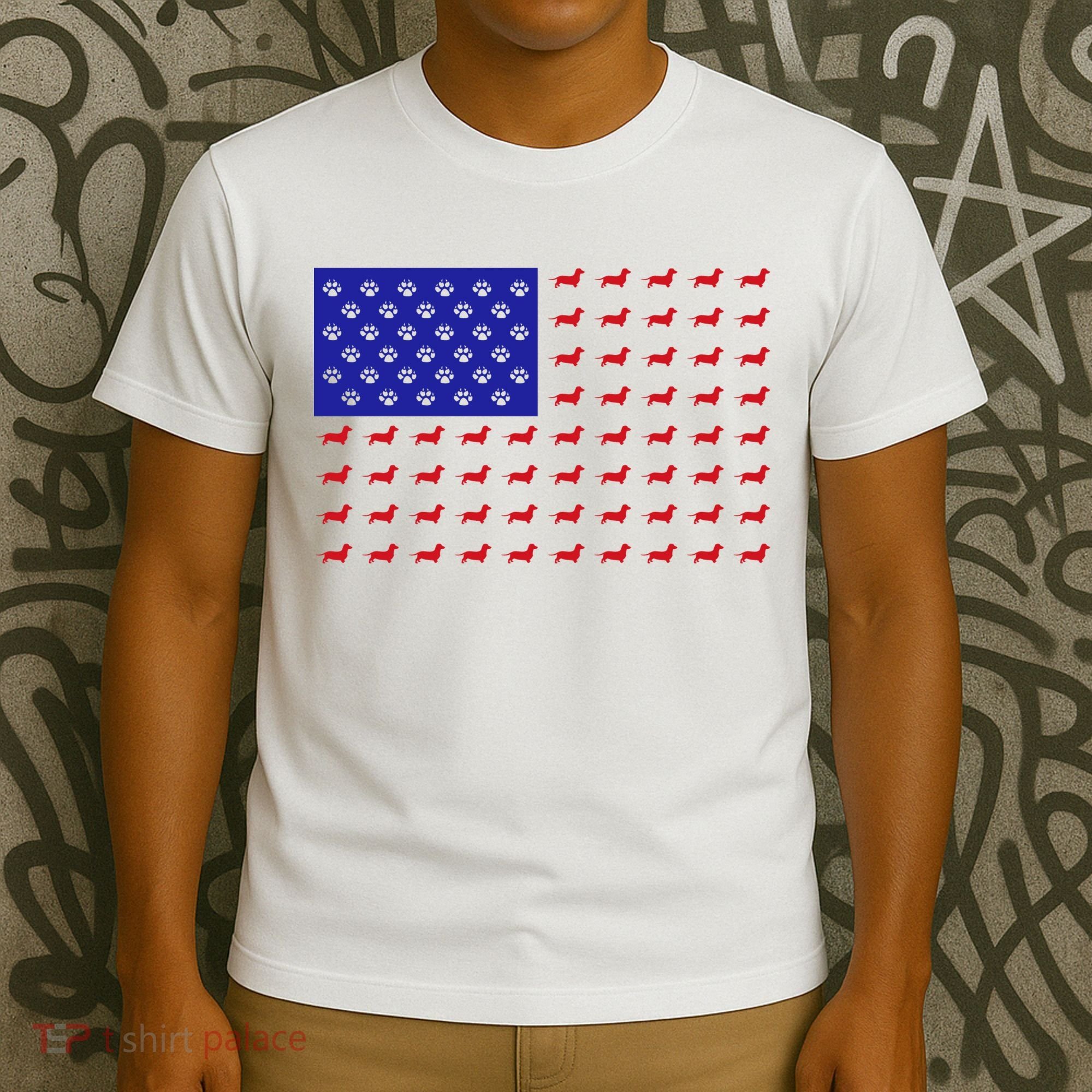 American Flag Dachshund Dog T-Shirt