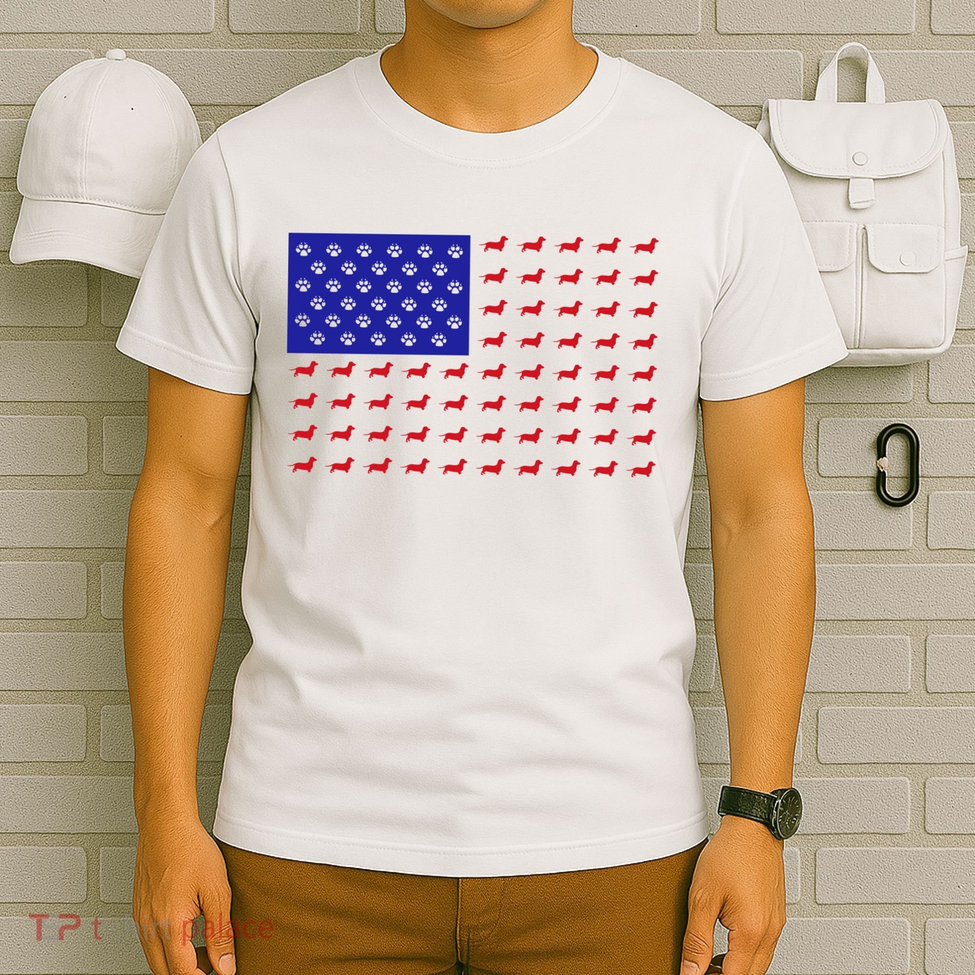 American Flag Dachshund Dog T-Shirt