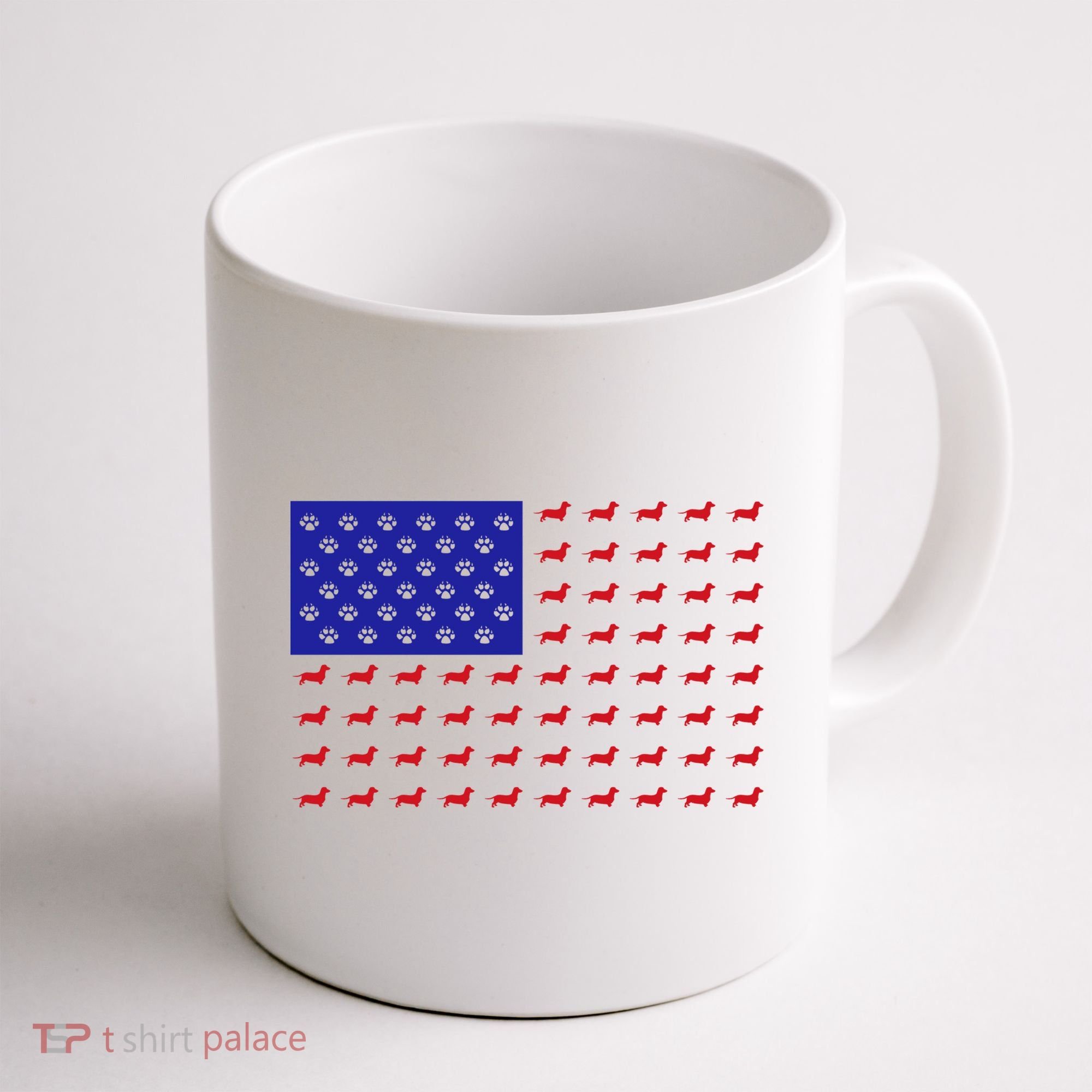 American Flag Dachshund Dog Coffee Mug