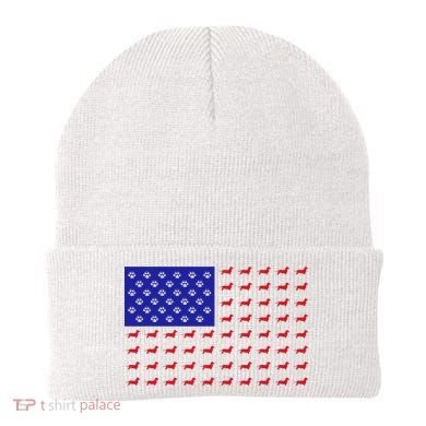 American Flag Dachshund Dog Beanie