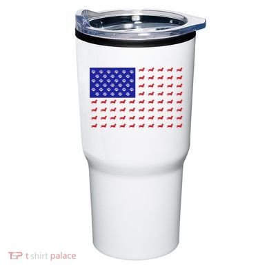 American Flag Dachshund Dog Tumbler