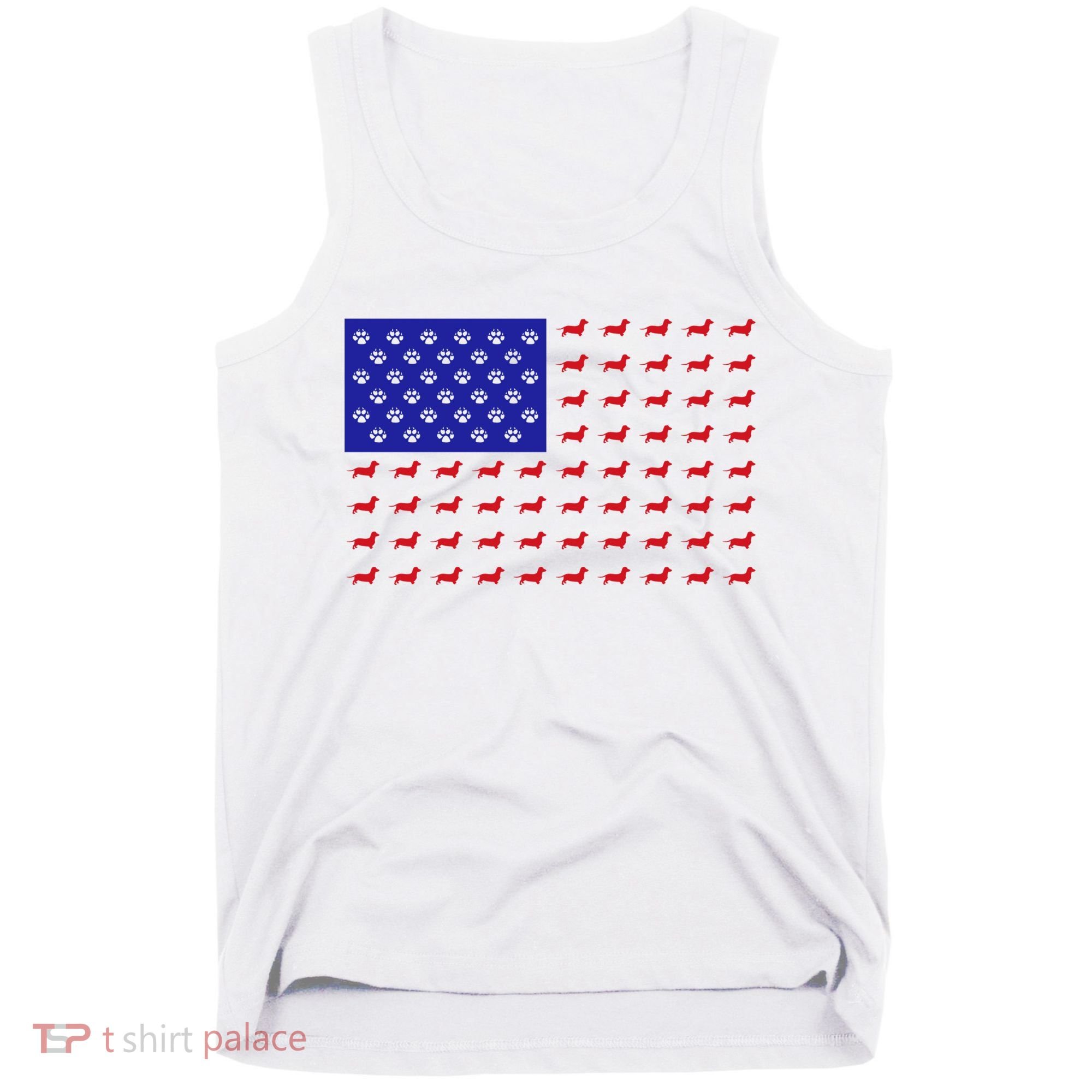 American Flag Dachshund Dog Tank Top