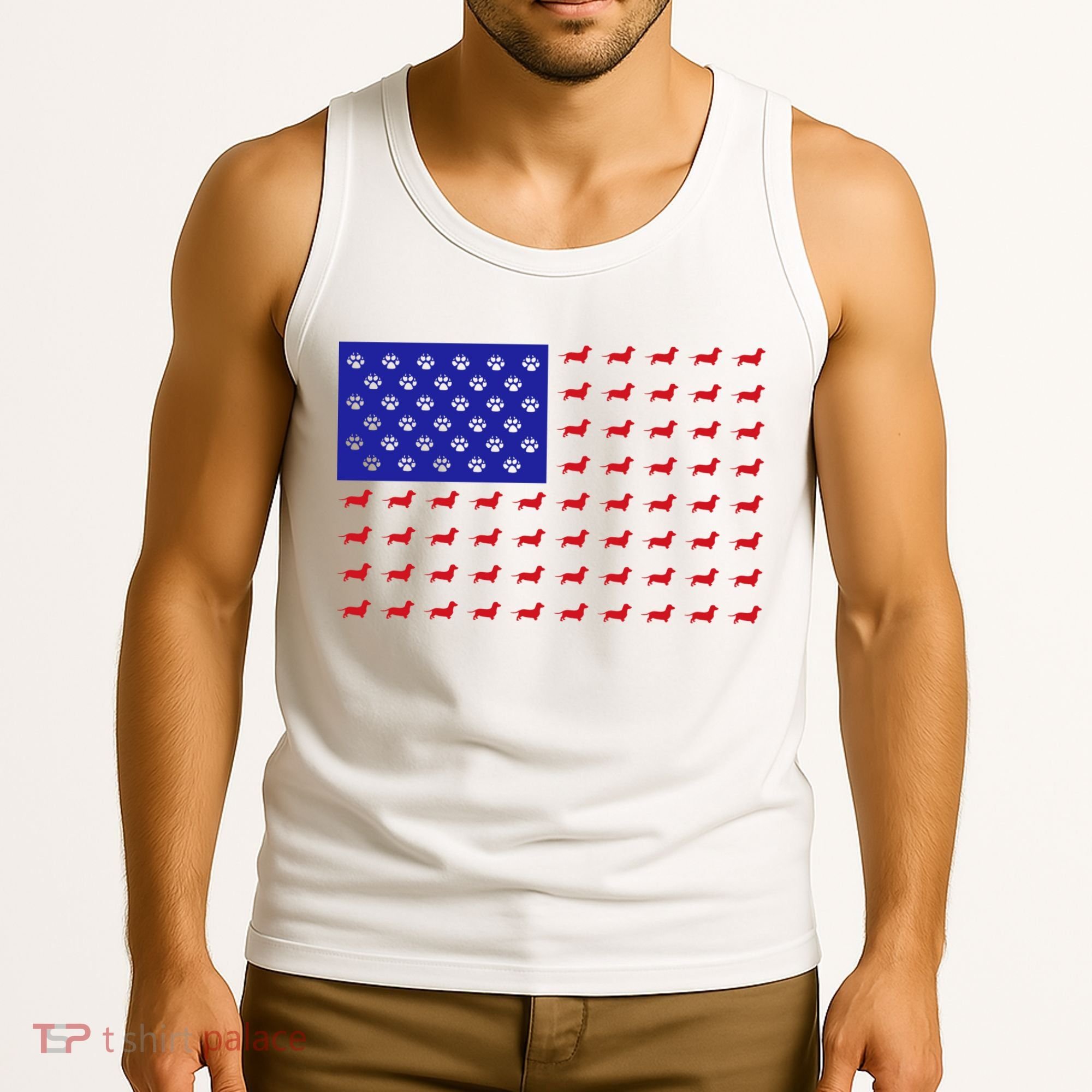 American Flag Dachshund Dog Tank Top