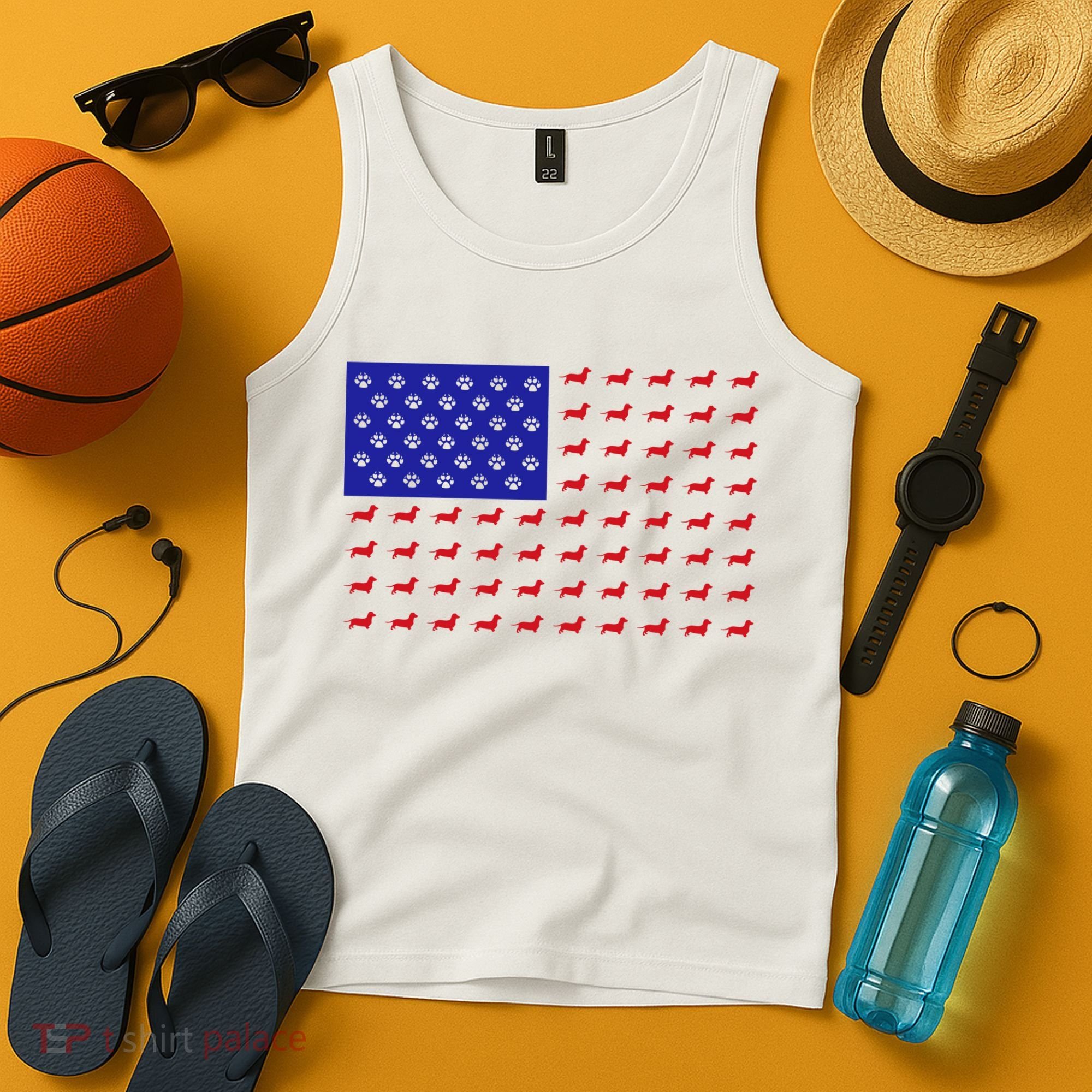 American Flag Dachshund Dog Tank Top