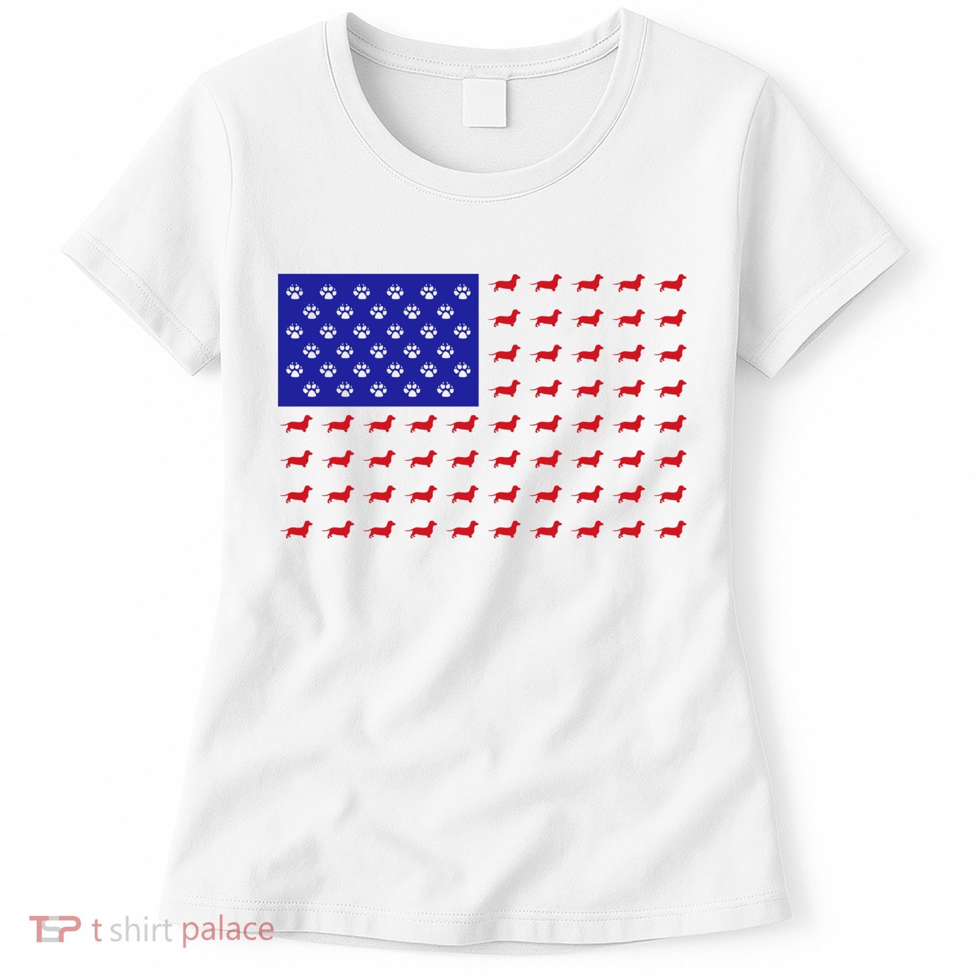 American Flag Dachshund Dog Women's T-Shirt
