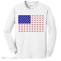 American Flag Dachshund Dog Kids Long Sleeve Shirt thumb 0