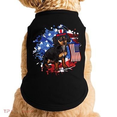 American Flag Dachshund Dog Cool Doggie Tank