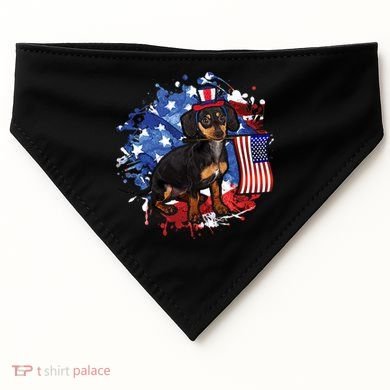 American Flag Dachshund Dog Cool USA-Made Doggie Bandana