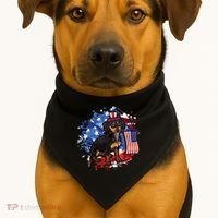 American Flag Dachshund Dog Cool USA-Made Doggie Bandana thumb 1