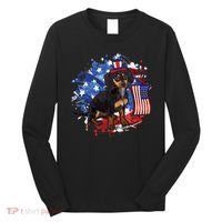 American Flag Dachshund Dog Cool Long Sleeve Shirt thumb 0