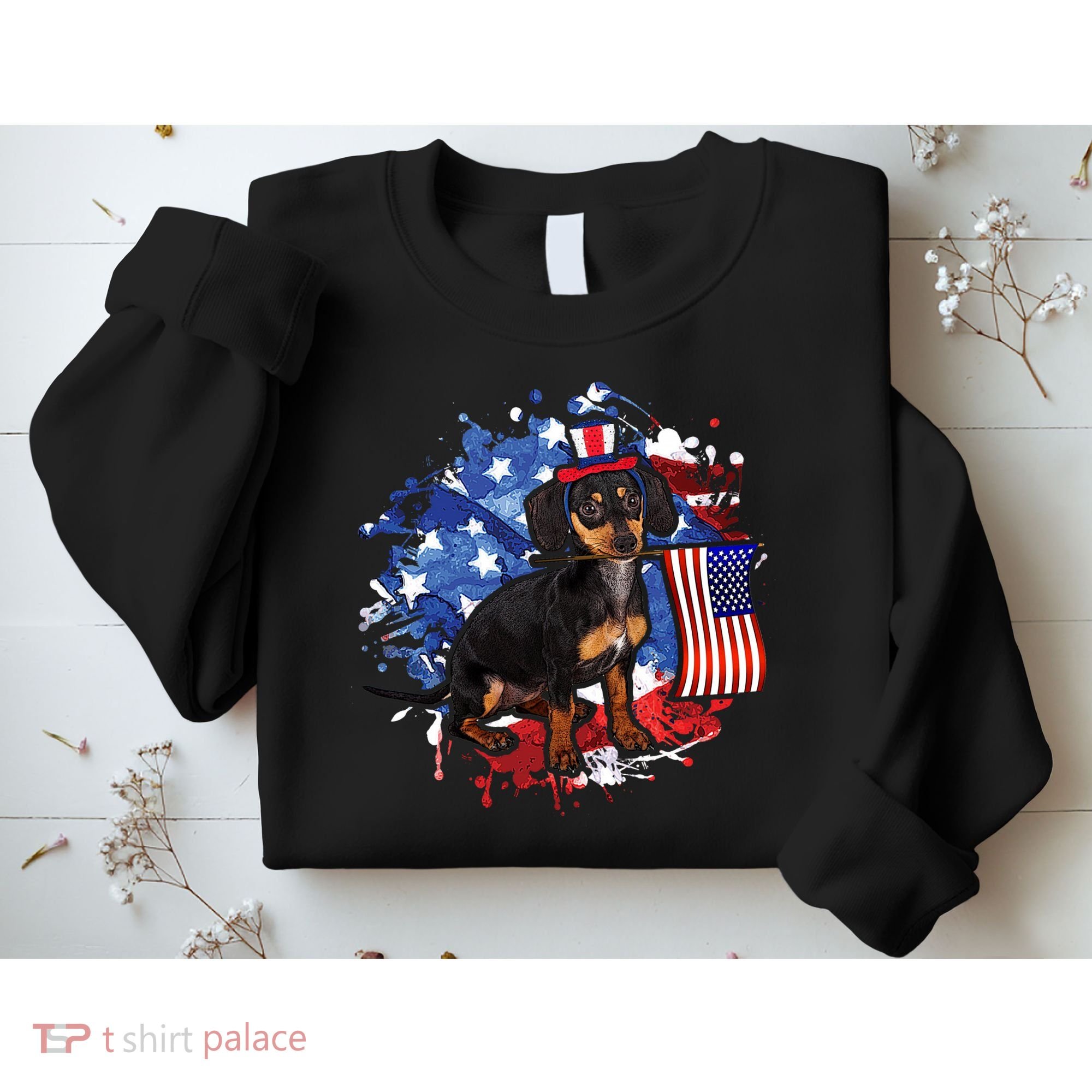 American Flag Dachshund Dog Cool Sweatshirt