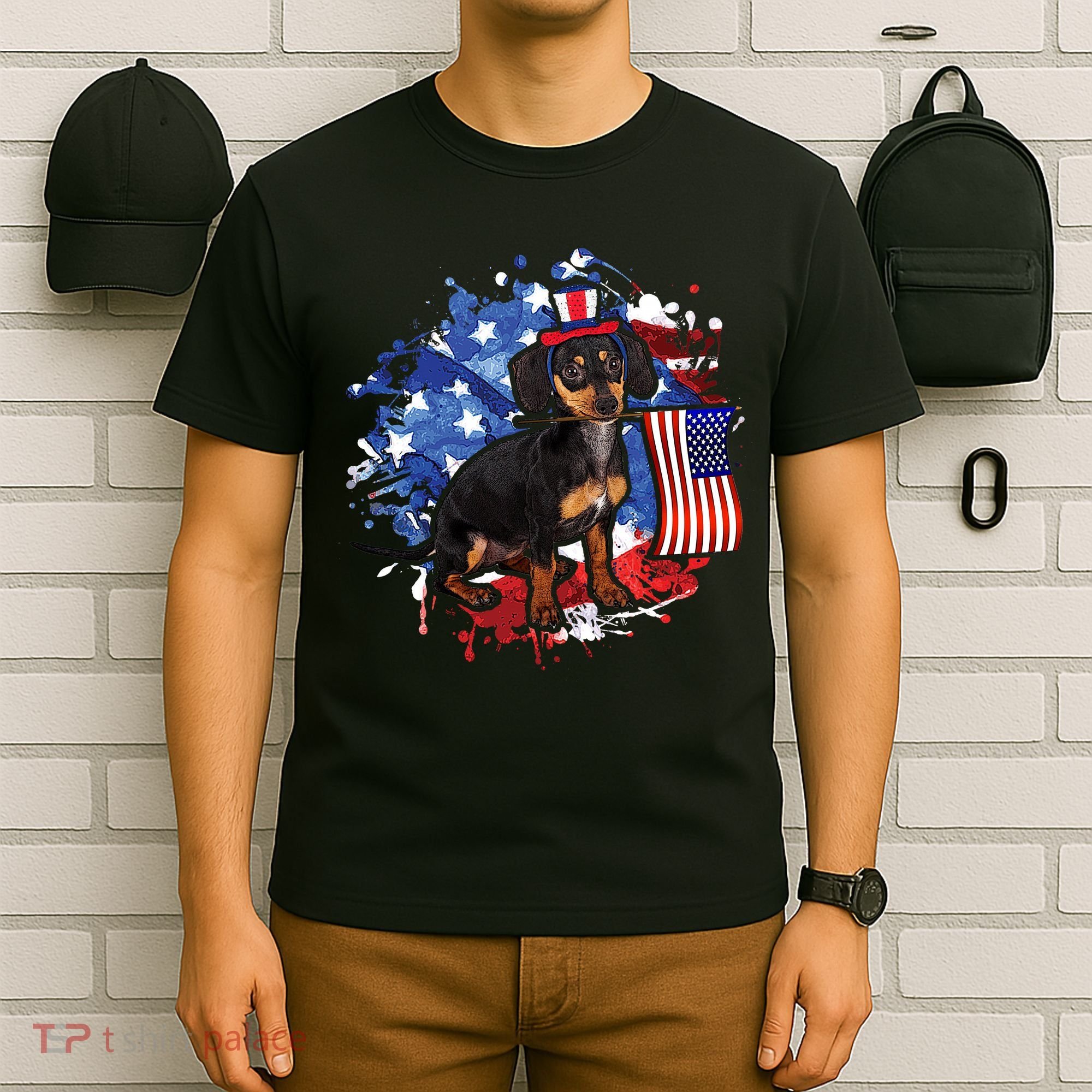 American Flag Dachshund Dog Cool T-Shirt