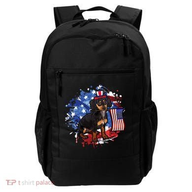 American Flag Dachshund Dog Cool Backpack