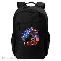 American Flag Dachshund Dog Cool Backpack thumb 0