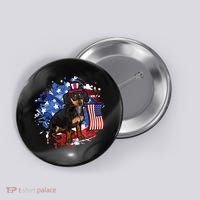 American Flag Dachshund Dog Cool Button thumb 0