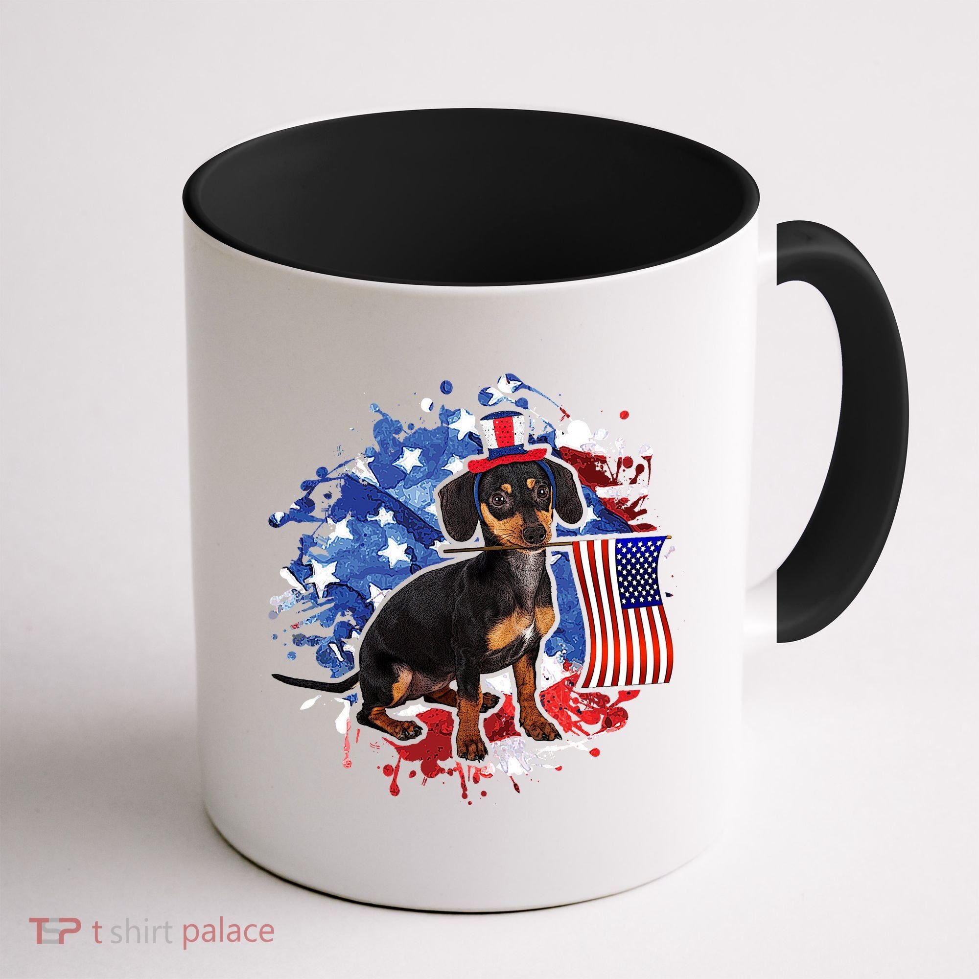 American Flag Dachshund Dog Cool Coffee Mug