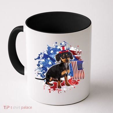 American Flag Dachshund Dog Cool Coffee Mug
