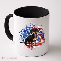 American Flag Dachshund Dog Cool Coffee Mug thumb 0