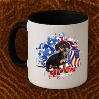 American Flag Dachshund Dog Cool Coffee Mug thumb 2
