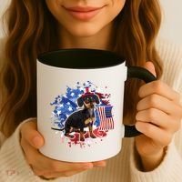 American Flag Dachshund Dog Cool Coffee Mug thumb 3