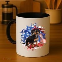 American Flag Dachshund Dog Cool Coffee Mug thumb 4