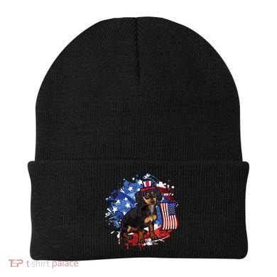 American Flag Dachshund Dog Cool Beanie