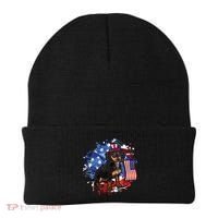American Flag Dachshund Dog Cool Beanie thumb 0