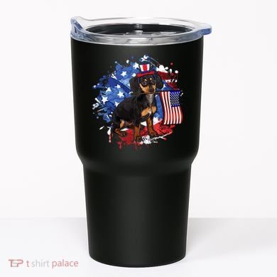 American Flag Dachshund Dog Cool Tumbler