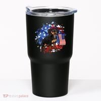 American Flag Dachshund Dog Cool Tumbler thumb 0