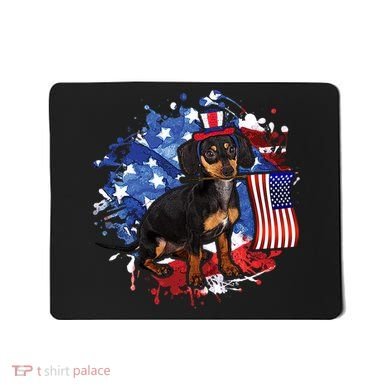 American Flag Dachshund Dog Cool Mousepad