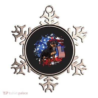 American Flag Dachshund Dog Cool Ornament