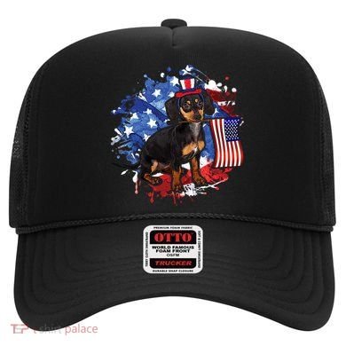 American Flag Dachshund Dog Cool Hat