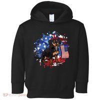 American Flag Dachshund Dog Cool Toddler Hoodie thumb 0