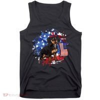American Flag Dachshund Dog Cool Tank Top thumb 0