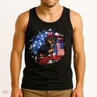 American Flag Dachshund Dog Cool Tank Top thumb 3