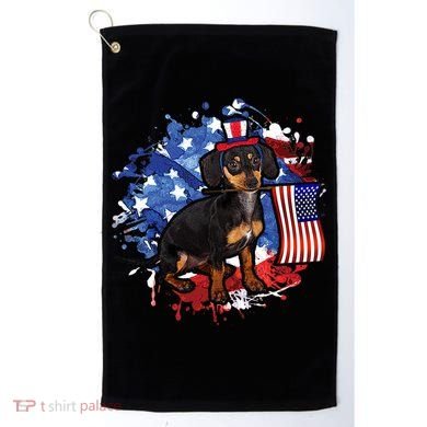 American Flag Dachshund Dog Cool Golf Towel