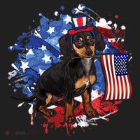American Flag Dachshund Dog Cool Golf Towel thumb 3