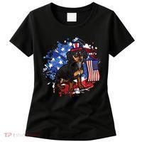 American Flag Dachshund Dog Cool Women's T-Shirt thumb 0