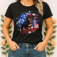 American Flag Dachshund Dog Cool Women's T-Shirt thumb 2