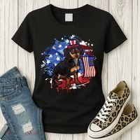 American Flag Dachshund Dog Cool Women's T-Shirt thumb 3