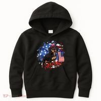 American Flag Dachshund Dog Cool Kids Hoodie thumb 0