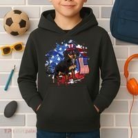 American Flag Dachshund Dog Cool Kids Hoodie thumb 2