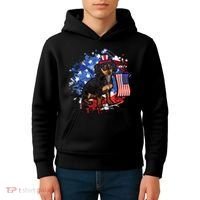 American Flag Dachshund Dog Cool Kids Hoodie thumb 4