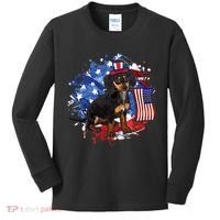 American Flag Dachshund Dog Cool Kids Long Sleeve Shirt thumb 0