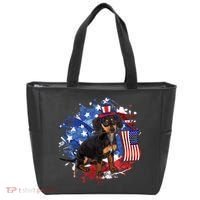American Flag Dachshund Dog Cool Tote Bag thumb 0