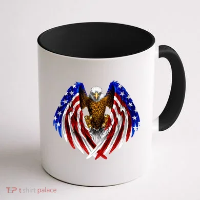 American Flag Eagle Coffee Mug back