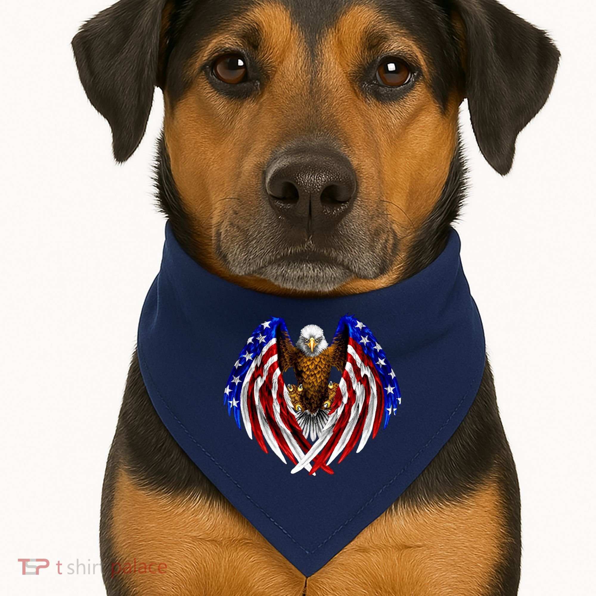 American Flag Eagle USA-Made Doggie Bandana