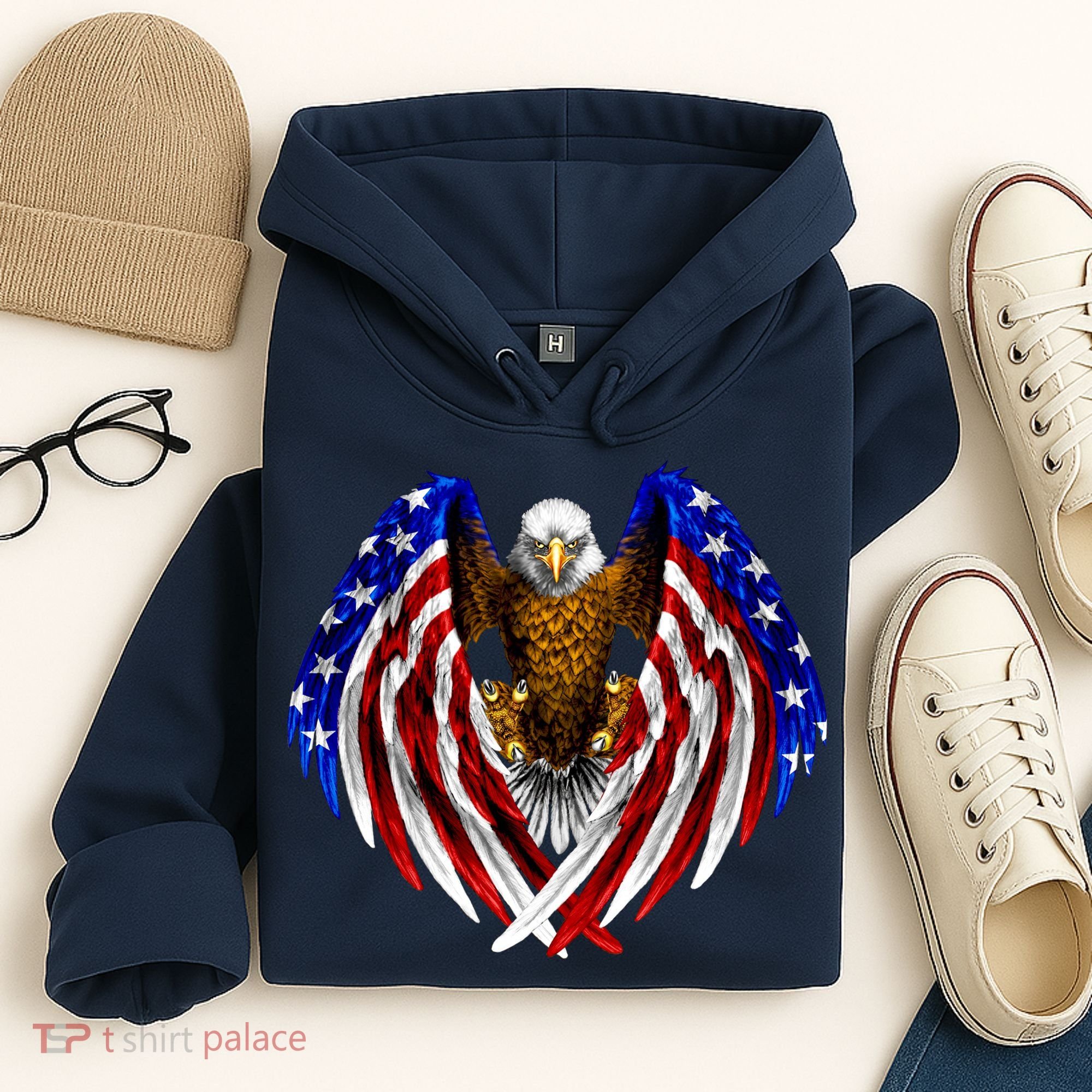 American Flag Eagle Hoodie