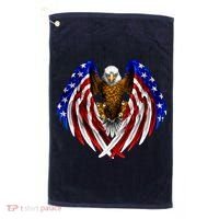 American Flag Eagle Golf Towel thumb 0
