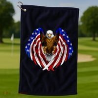 American Flag Eagle Golf Towel thumb 1